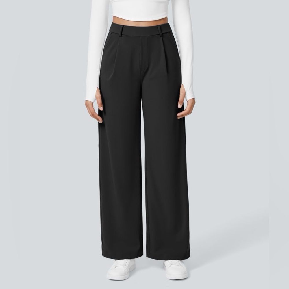 NWT Halara Flex Day Stretch High Waisted Pocket Straight Leg Work Pants Large